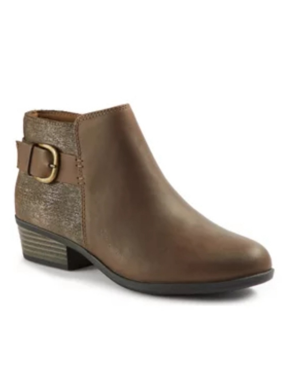 Clarks addiy kara olive leather bootie boots new in box 6.5 m